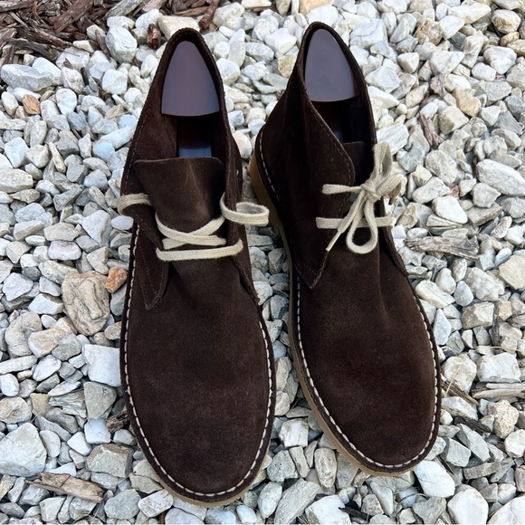 Saks Fifth Avenue Brown Suede Lace-Up Chukka Boots Size 9.5 Great Condition - Picture 13 of 13